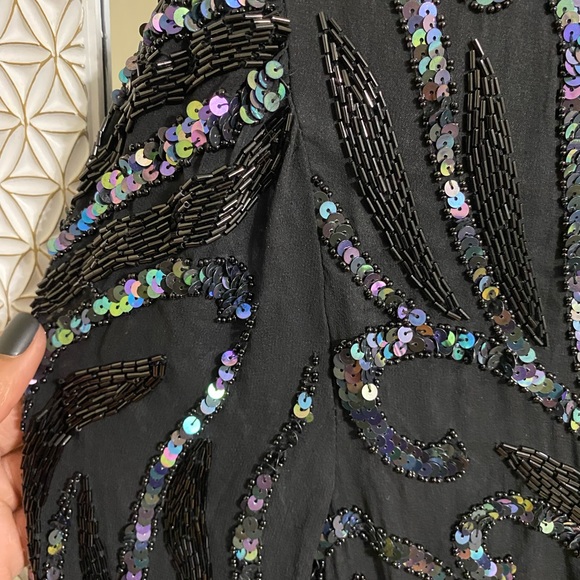 Vintage Silk Hand-beaded Cocktail Dress - Picture 7 of 8